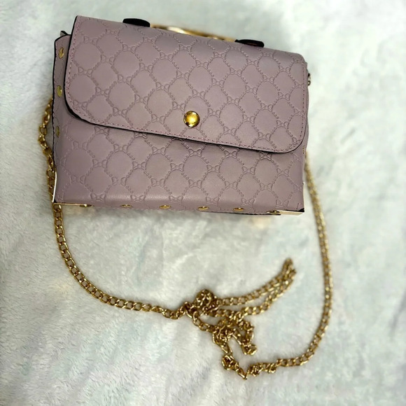 Top Handle Bag Gold Chain Strap Quilted Design Small Purse - Picture 4 of 4